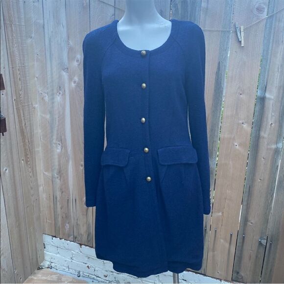Free People Navy Winter Wool Coat size medium - Picture 1 of 6